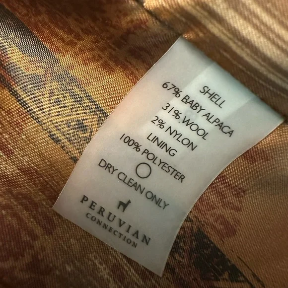 Peruvian Connection black jacket baby alpaca and wool tailored fit size 14 - Picture 9 of 9